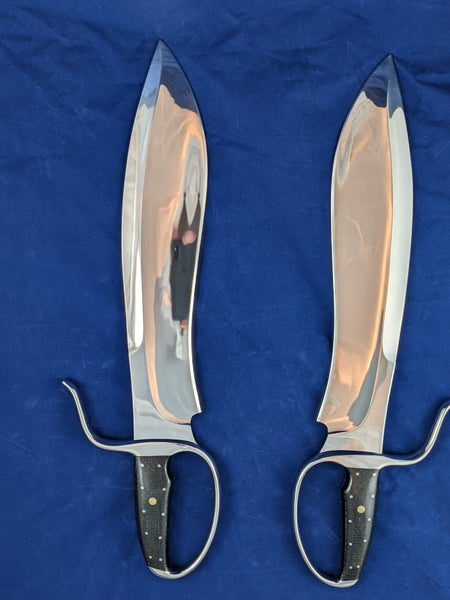 Randall Sasquatch-Style Butterfly Swords (Approx. 14" Blade) (Böhler 440C Tool Steel) (Black Micarta) (Collector Grade)