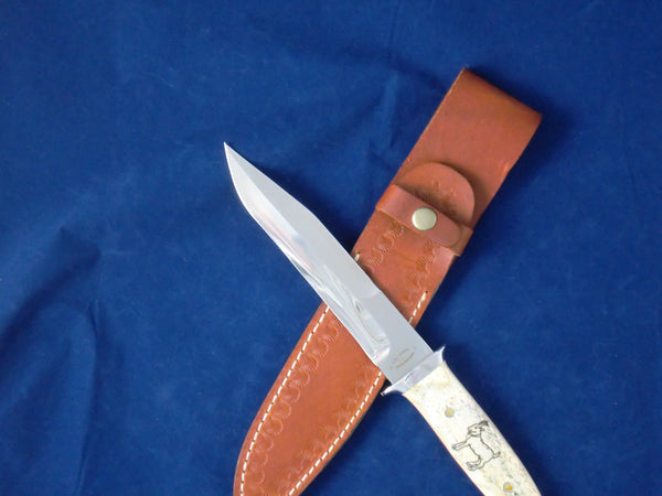 Loveless Style Dixon Fighter Variation (Böhler 440C, Camel Bone, Bird & Goat Motif)