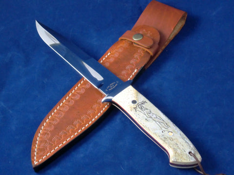 Loveless Style Dixon Fighter Variation (Böhler 440C, Camel Bone, Nude Motif)