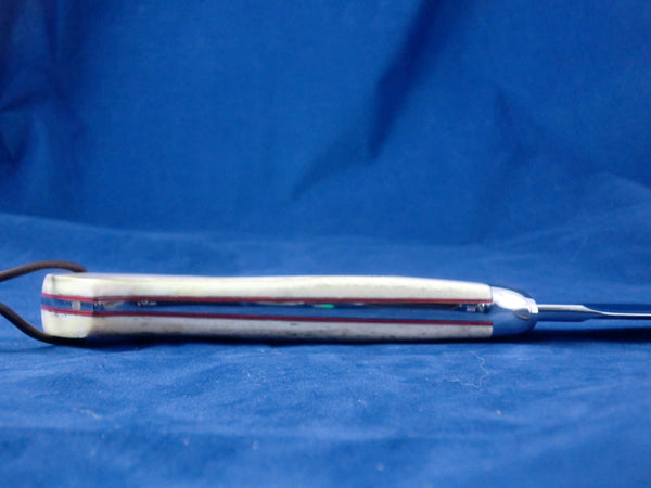 Loveless Style Dixon Fighter Variation (Böhler 440C, Camel Bone, Nude Motif)
