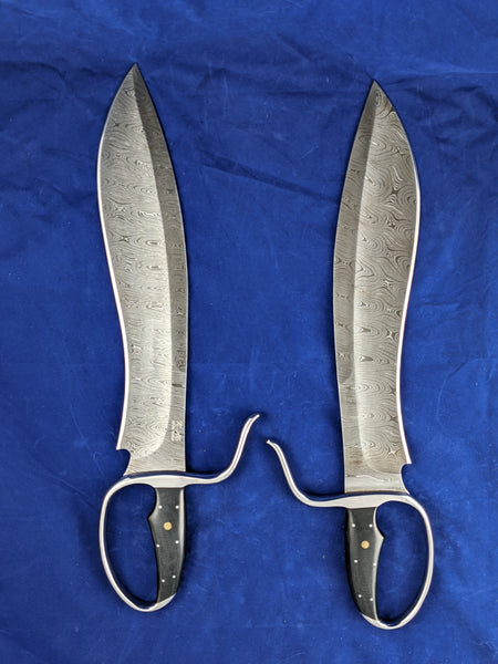 Randall Sasquatch-Style Butterfly Swords (Approx. 14" Blade) (Damascus) (Collector Grade)